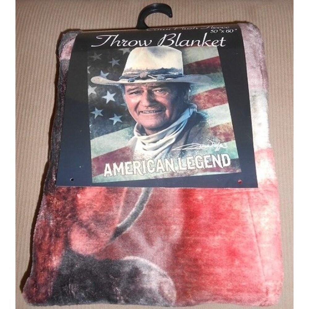 New John Wayne American Legend Plush Gift Throw Blanket The Duke Western Movie - Picture 4 of 4